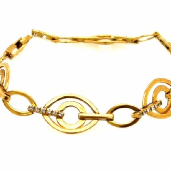 14K Yellow Gold Circle of Life Link Bracelet.